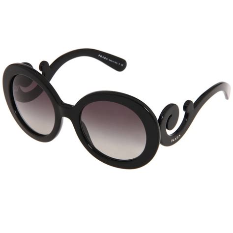 prada women's pr 27ns black minimal-baroque round sunglasses|Prada Women's Minimal Baroque PR 27NS 1AB3M1 Black/Grey .